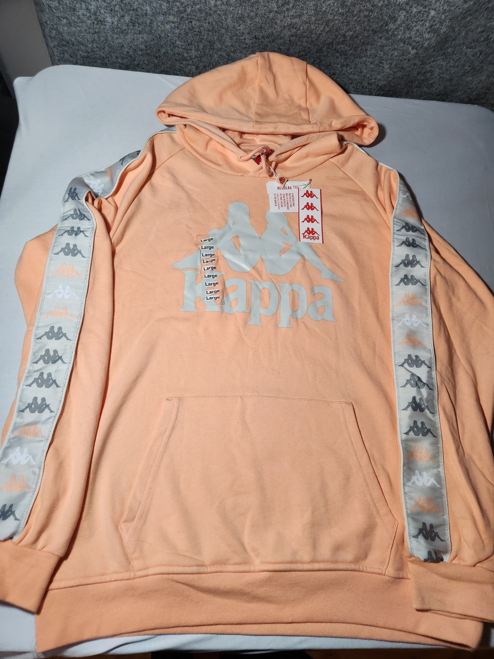 Kappa Women's Peach Logo Hoodie Size Large